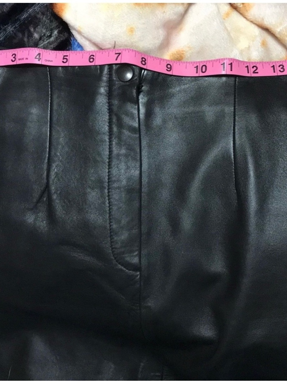Lanna Black Genuine Leather Skirt - Picture 8 of 8